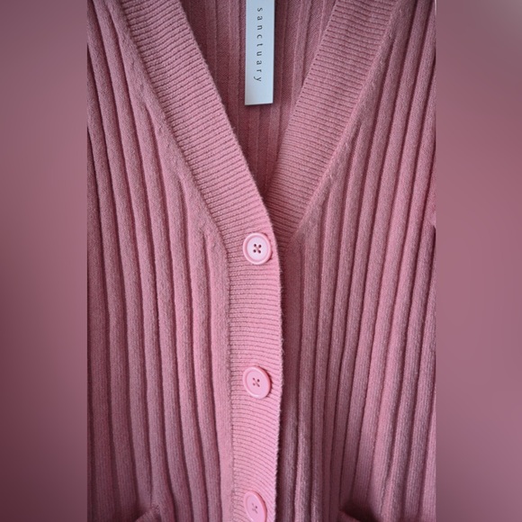 Sanctuary Cardigan Ribbed Barbie Pink - Picture 4 of 5